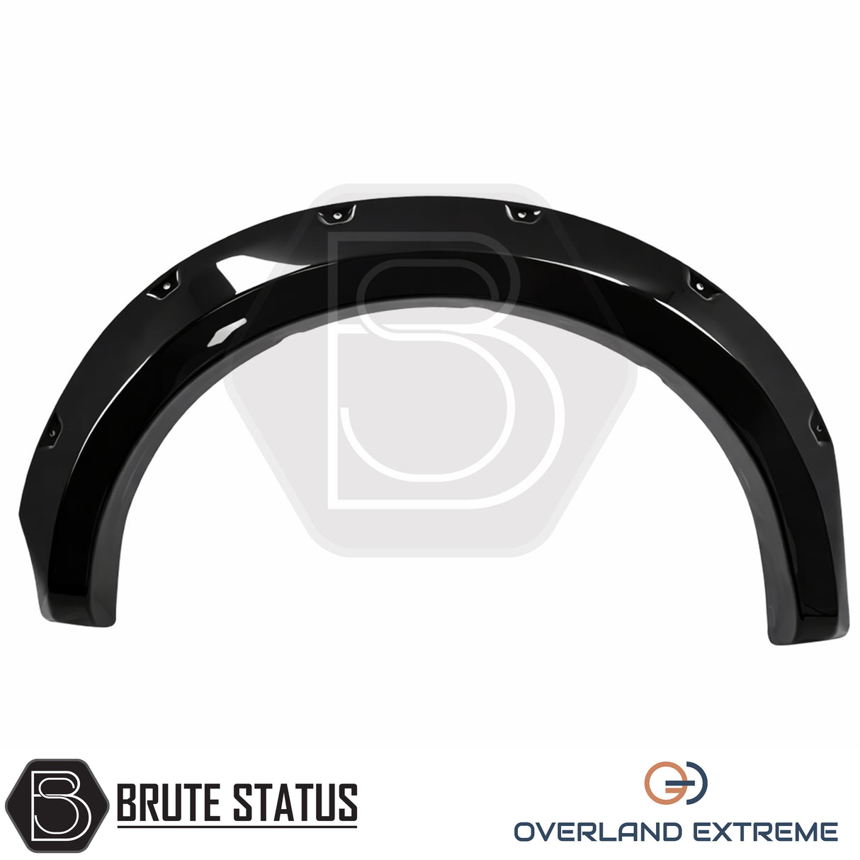 Ford Ranger 2023+ Overland Extreme arch flares in gloss black, premium aftermarket styling upgrade with riveted design.