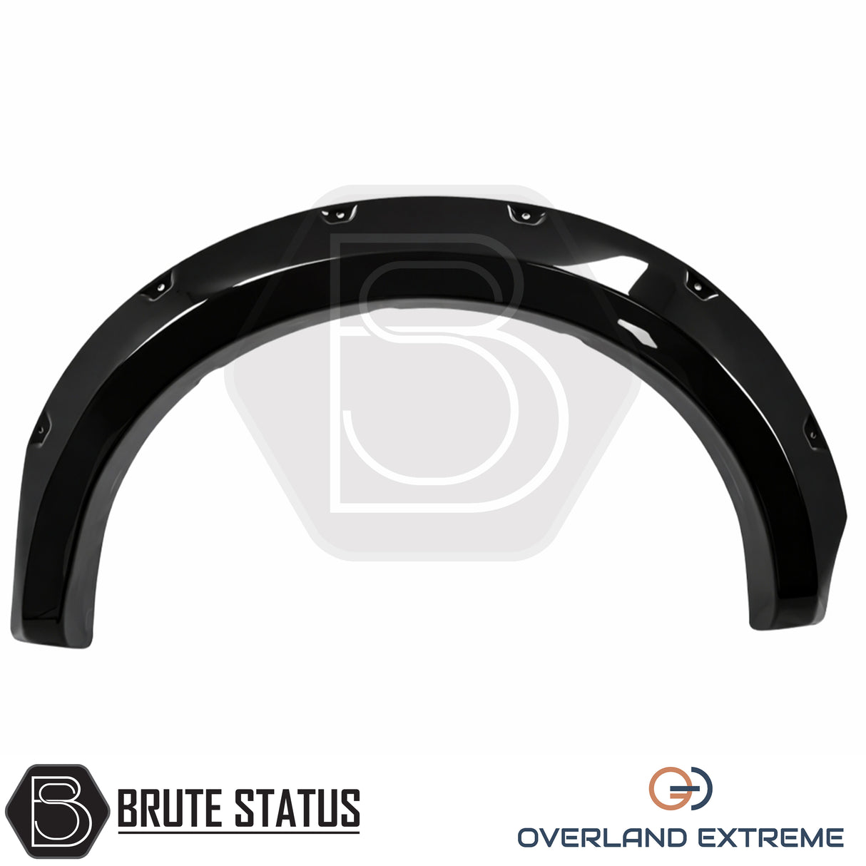 Wide wheel arch kit for Ford Ranger T9 Double Cab, gloss black overfenders with professional fit and rugged styling.