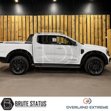 Ford Ranger 2023+ wheel arch flare kit with riveted styling, durable gloss black finish and superior CAD-engineered fitment.
