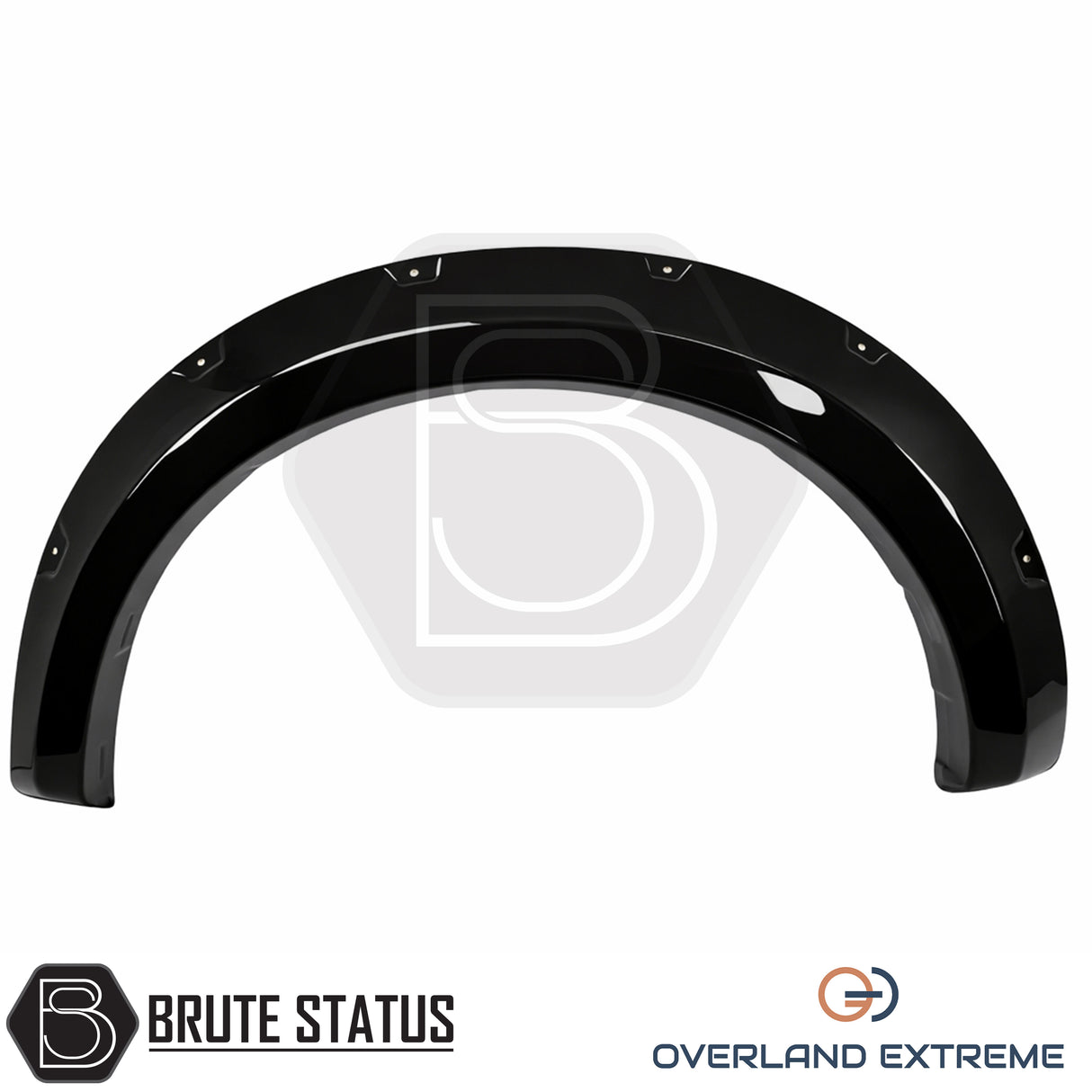 Aftermarket Ford Ranger 2023+ gloss black wheel arch extensions, designed for rugged overland and adventure vehicle builds.