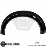 Aftermarket Ford Ranger 2023+ gloss black wheel arch extensions, designed for rugged overland and adventure vehicle builds.