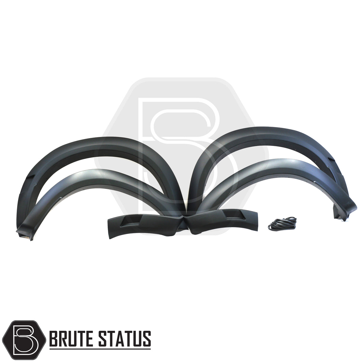 Ford Ranger 2023+ wide wheel arch kit and 35mm hub-centric wheel spacers. Smooth black ABS arches with rubber seal, adding approximately 75–85mm extra width per side, designed with a Raptor-style look. Includes durable 35mm 6061-T6 alloy wheel spacers with pre-installed M12 x 1.5 studs to increase track width and improve stability