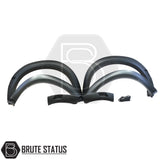 Ford Ranger 2023+ wide wheel arch kit and 35mm hub-centric wheel spacers. Smooth black ABS arches with rubber seal, adding approximately 75–85mm extra width per side, designed with a Raptor-style look. Includes durable 35mm 6061-T6 alloy wheel spacers with pre-installed M12 x 1.5 studs to increase track width and improve stability