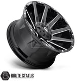 Fuel Contra Platinum 20x9 and 22x12 alloy wheels, premium 4x4 wheel upgrade in gloss black milled and brushed gunmetal grey finishes.
