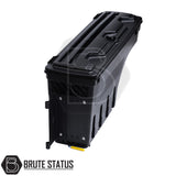 pair of heavy-duty ABS plastic wheel well lock box for fiat fullback, featuring a matte black finish, weather-sealed lid, integrated lock, and swivel-out design for secure, organized truck bed storage.