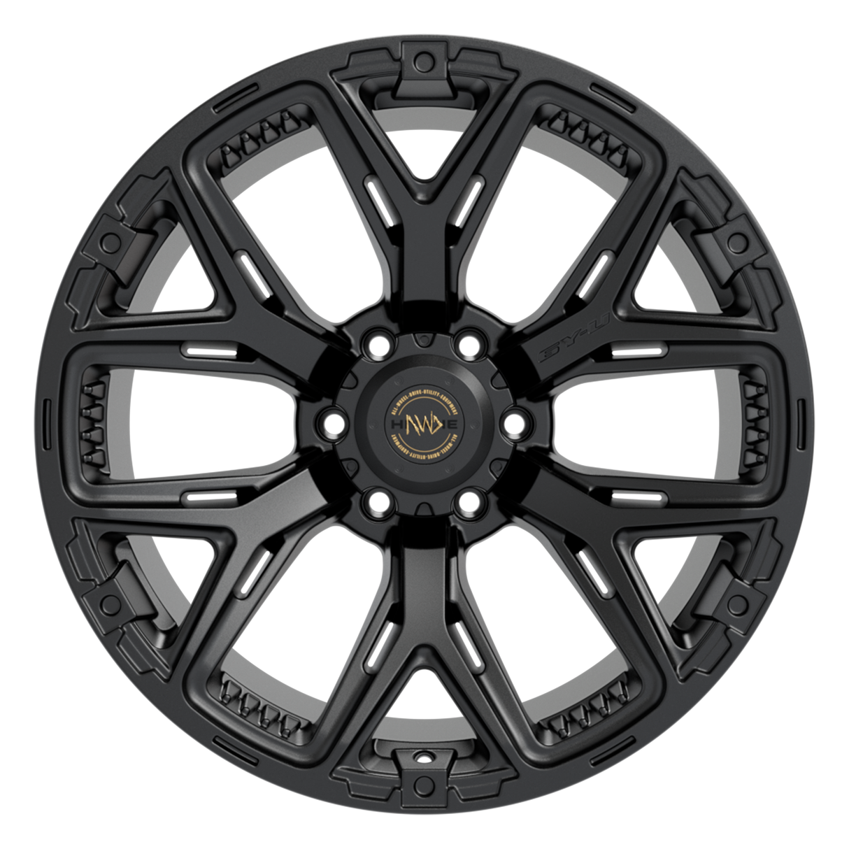 hawke 6YU alloy wheels in a matte black finish for 6x139.7 pcd stud pattern