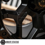Set of four Hawke AWD Diablo alloy wheels in matte black with included wheel nuts and spigot rings