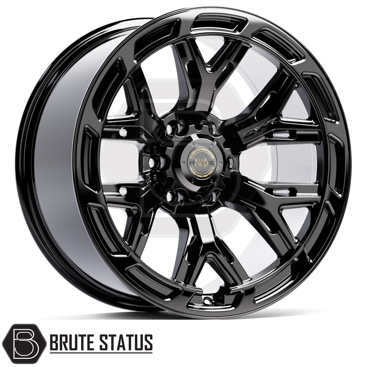 Hawke AWD 6YR alloy wheels in gloss or matte black 20x9.5 with 6x139.7 fitment and 1150kg load rating