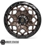 20 inch Hawke AWD Apex wheels in matte black and bronze finish with ET12 offset sold as set of 4