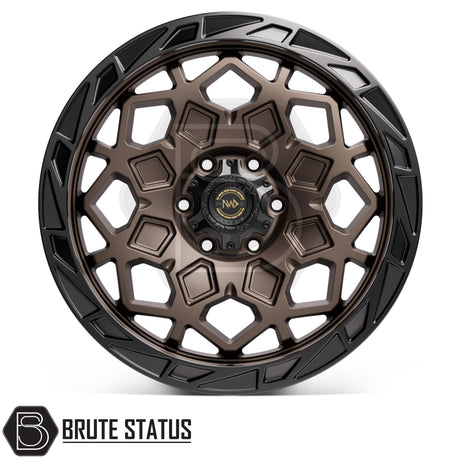20 inch Hawke AWD Apex wheels in matte black and bronze finish with ET12 offset sold as set of 4