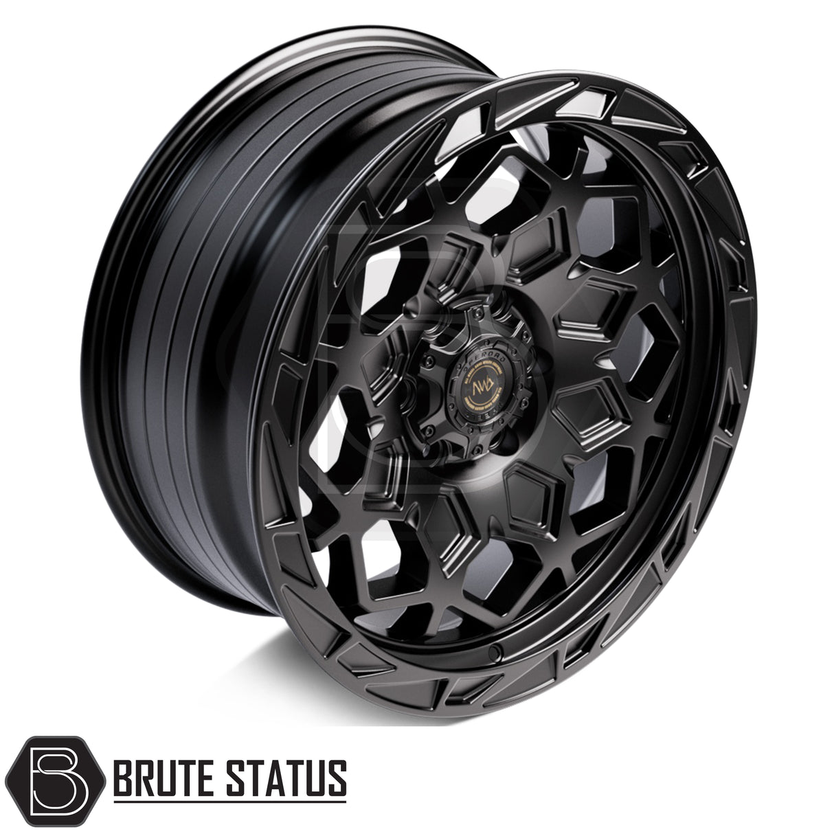 Set of 4 Hawke AWD Apex alloy wheels in matte black for 4x4 trucks with aggressive off-road styling