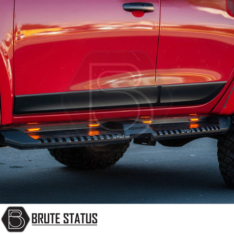 Isuzu D-Max 2021-2024 Heavy Duty S32 Steel Side Steps With LEDs