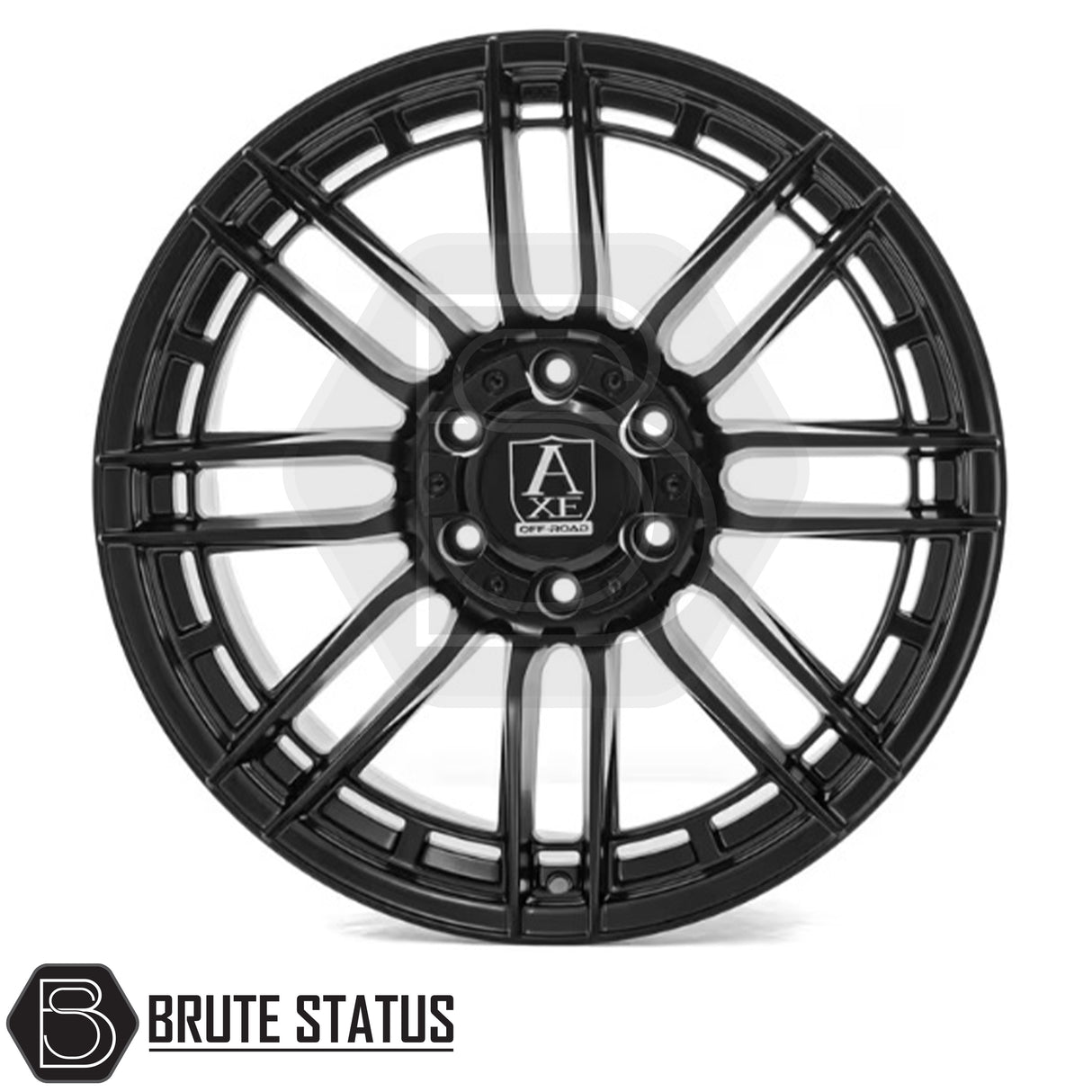 Set of four Axe AT8 20x10 Satin Black alloy wheels with 6x139.7 PCD, ET10 offset, 106mm centre bore, and 1180KG load rating, including wheel nuts and spigot rings. Suitable for vehicles matching specified bolt pattern; contact team for guidance or individual purchase options.
