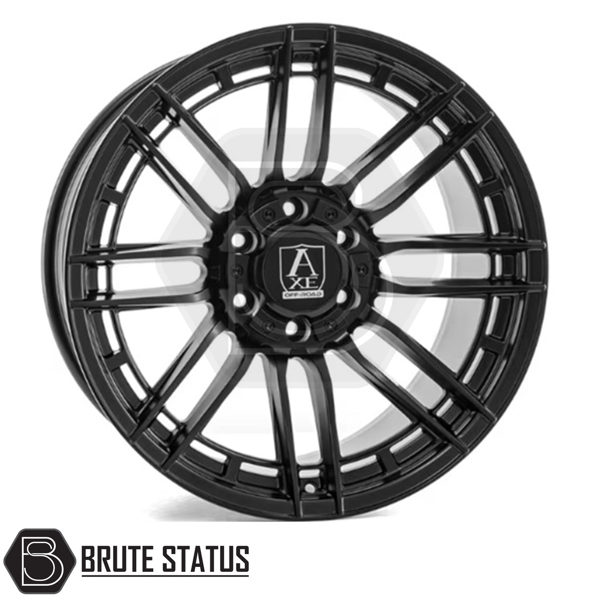 Set of four Axe AT8 20x10 Satin Black alloy wheels with 6x139.7 PCD, ET10 offset, 106mm centre bore, and 1180KG load rating, including wheel nuts and spigot rings. Suitable for vehicles matching specified bolt pattern; contact team for guidance or individual purchase options.