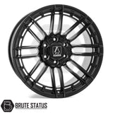 Set of four Axe AT8 20x10 Satin Black alloy wheels with 6x139.7 PCD, ET10 offset, 106mm centre bore, and 1180KG load rating, including wheel nuts and spigot rings. Suitable for vehicles matching specified bolt pattern; contact team for guidance or individual purchase options.