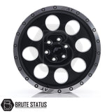 JR Wheels JRX4 alloy wheel in Matt Black with polished lip, available in multiple bolt patterns and offsets. Sizes include 16x9 ET0 6x139.7, 16x9 ET-10 6x114.3, 17x8.5 ET20 6x139.7, 17x8.5 ET20 6x114.3, 18x9 ET20 6x139.7. Comes as a set of 4 and includes internal drive wheel nuts.