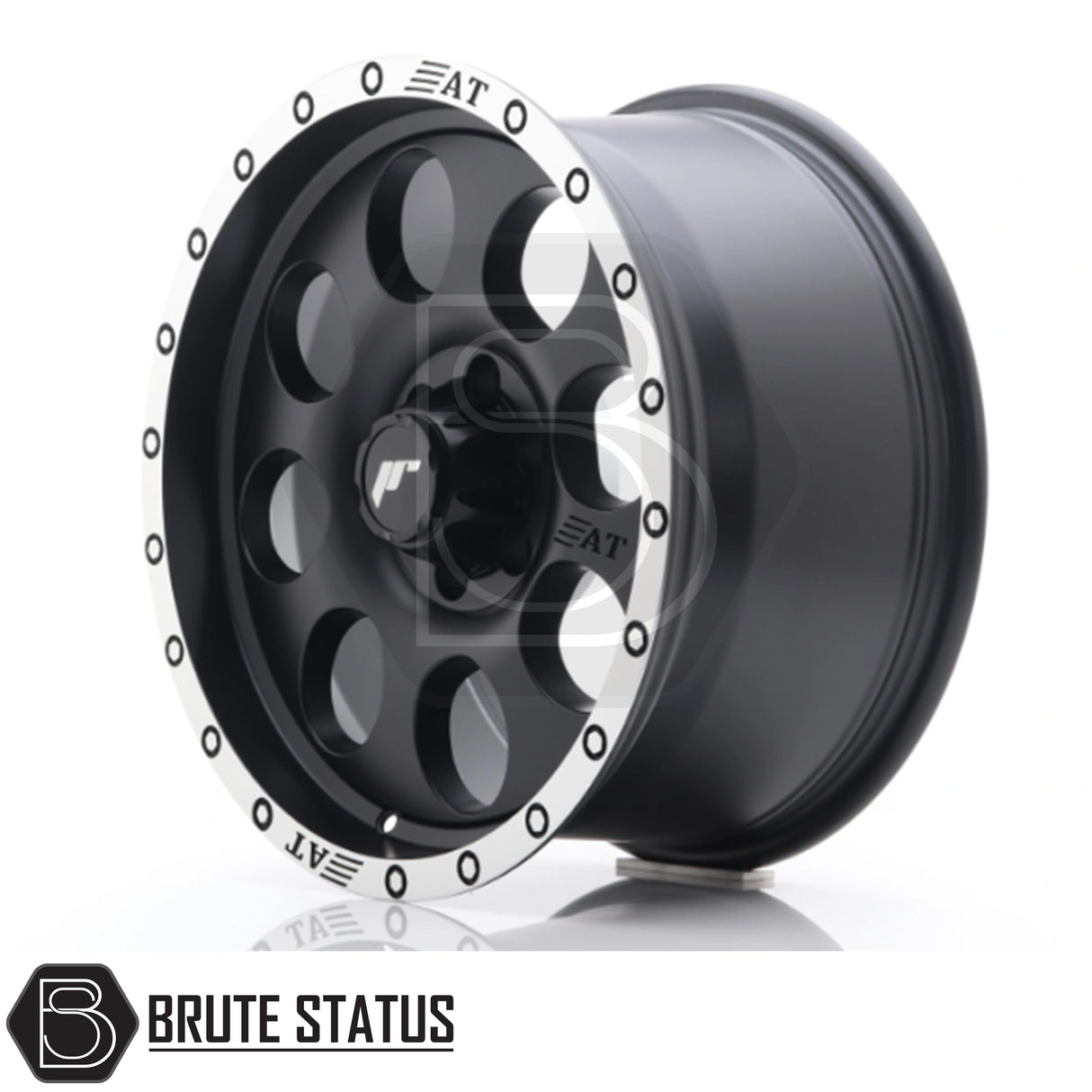 JR Wheels JRX4 alloy wheel in Matt Black with polished lip, available in multiple bolt patterns and offsets. Sizes include 16x9 ET0 6x139.7, 16x9 ET-10 6x114.3, 17x8.5 ET20 6x139.7, 17x8.5 ET20 6x114.3, 18x9 ET20 6x139.7. Comes as a set of 4 and includes internal drive wheel nuts.