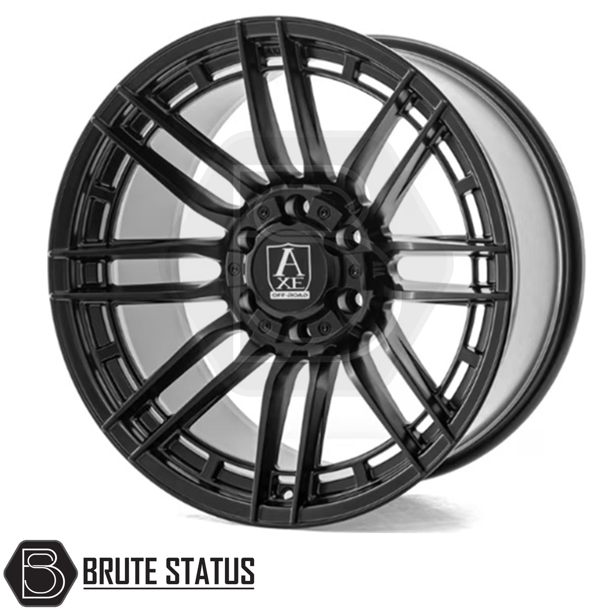 Set of four Axe AT8 20x10 Satin Black alloy wheels with 6x139.7 PCD, ET10 offset, 106mm centre bore, and 1180KG load rating, including wheel nuts and spigot rings. Suitable for vehicles matching specified bolt pattern; contact team for guidance or individual purchase options.