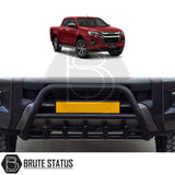 Matte black stainless steel city bar for Isuzu D-Max 2021+ – bumper protection with easy DIY installation and TÜV certification