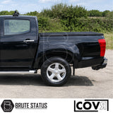 Isuzu D-Max 2012-2021 tri-fold load bed cover by COVR, durable UV-stable tonneau cover with reinforced construction.