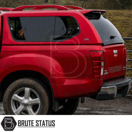 Luxury Isuzu D-Max Truckman GLS canopy with sliding side windows and integrated roof bars