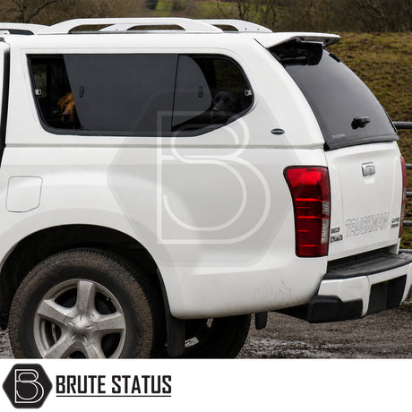Premium Isuzu D-Max canopy with vinyl-lined interior, tinted windows and roof rails