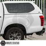 Isuzu D-Max 2012-2021 Truckman GLS Hardtop Canopy with remote locking, roof bars, tinted side window, displayed on a white pickup, promoting secure, stylish truck storage.