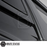Close-up of Isuzu D-Max 2012-2021 Truckman Grand Hardtop Canopy with remote locking, showcasing glossy vented louvers and Brute Status branding.