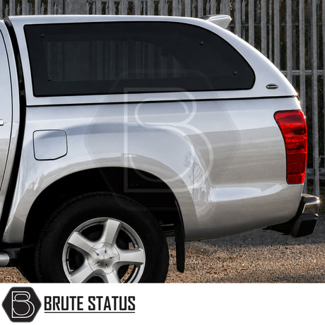 Premium pickup canopy for Isuzu D-Max 2012-2021 with roof bars and tinted frameless side windows