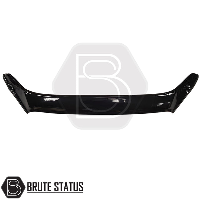 Isuzu D-Max 2017-2021 bonnet guard stone deflector in acrylic black with aerodynamic styling and bug protection