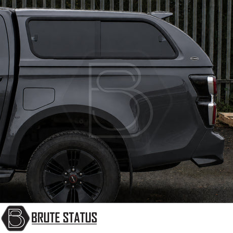 Premium Isuzu D-Max canopy with vinyl-lined interior, tinted windows and integrated roof bars