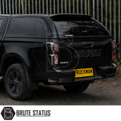 Luxury Truckman Grand hardtop for Isuzu D-Max pickup trucks with secure tinted windows and extra storage