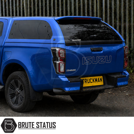 Vehicle-specific Truckman Grand canopy for Isuzu D-Max 2021-2024 with premium carpet-lined interior 