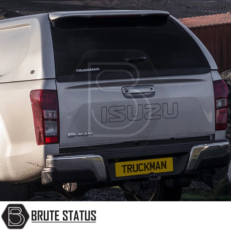 Isuzu D-Max 2025+ Truckman L-Series Hardtop Canopy with remote locking, shown on a pickup, highlights enhanced bed security and sleek design, ideal for tradespeople.