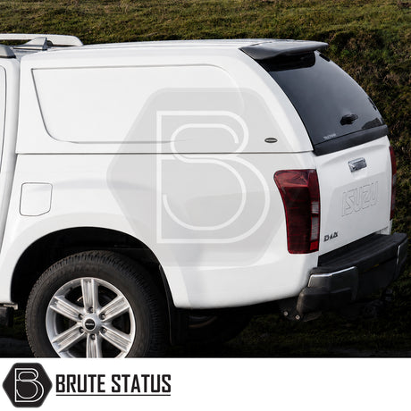 Luxury Isuzu D-Max canopy with carpet-lined interior and solid-sided commercial styling
