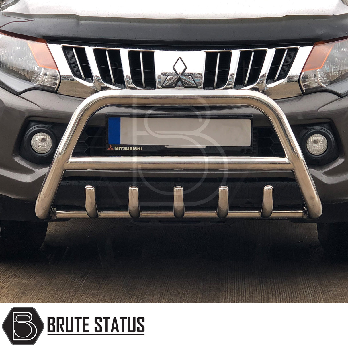 Highly polished T304 stainless steel city bar for 2012–2022 Ford Ranger, designed to enhance appearance and protect the bumper; easy DIY installation with all fixings included, TÜV certified