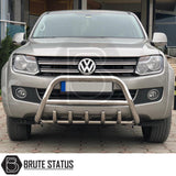 Stainless steel city bar for 2017-2022 Volkswagen amarok, enhances truck appearance and bumper protection; easy DIY installation with no drilling required, includes all fittings and TÜV certified.