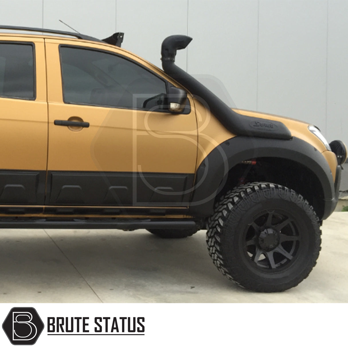 Isuzu D-Max 2016-2019 post-facelift double cab wide arches, durable ABS construction, easy installation with rubber seals, stainless steel fasteners for styling only.