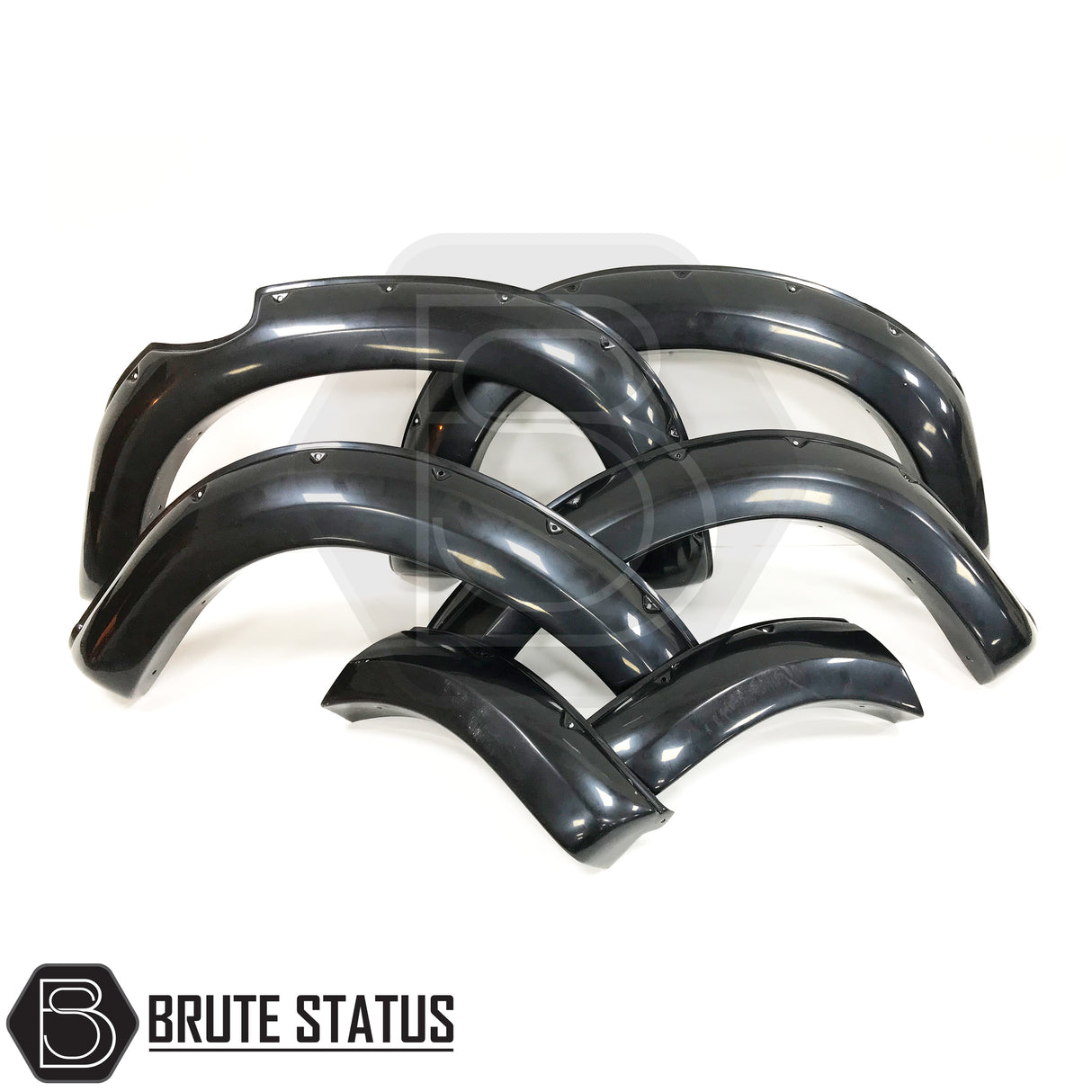 Isuzu D-Max 2016-2019 wide arch kit, ABS plastic, sleek black design, reversible installation, fasteners for look only, compatible with post-facelift double cab models.