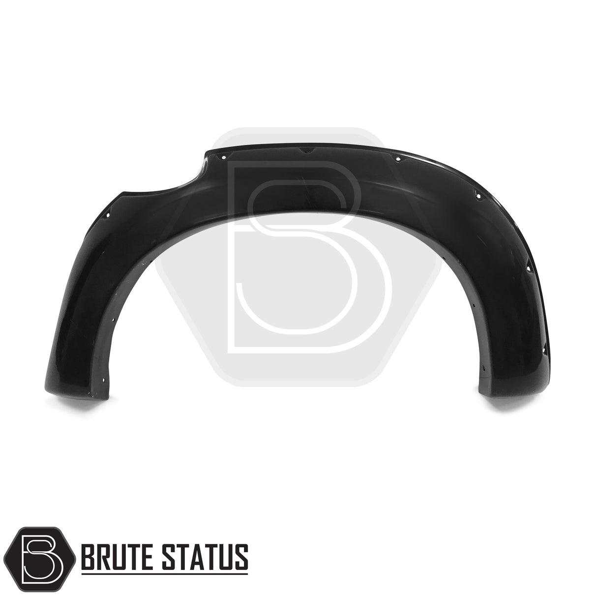 2016-2019 Isuzu D-Max wide arch fender flares, durable ABS, smooth black finish, reversible fit, installation uses underside fasteners, stainless steel bolts for styling.