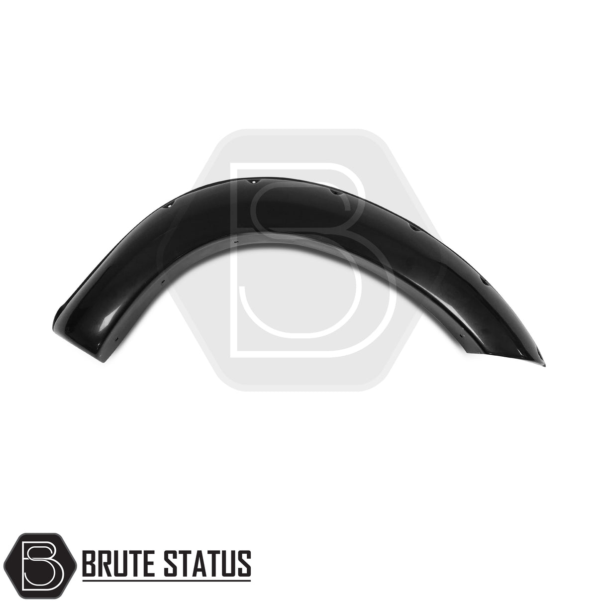Isuzu D-Max 2016-2019 double cab wide arch kit, black ABS plastic, smooth finish, easy reversible installation, fasteners included for visual styling, post-facelift fitment.