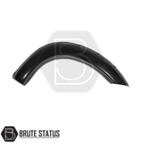 Isuzu D-Max 2016-2019 double cab wide arch kit, black ABS plastic, smooth finish, easy reversible installation, fasteners included for visual styling, post-facelift fitment.