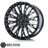 JR Wheels JRX12 alloy wheel in Black with Machined Tinted Face, 20x9 size, PCD 6x139.7 or 6x114.3, offset ET20, centre bore 110 (6x139.7) or 66.1 (6x114.3). Comes as a set of 4 with correct spigot rings and includes wheel nuts.