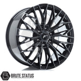 JR Wheels JRX12 alloy wheel in Black with Machined Tinted Face, 20x9 size, PCD 6x139.7 or 6x114.3, offset ET20, centre bore 110 (6x139.7) or 66.1 (6x114.3). Comes as a set of 4 with correct spigot rings and includes wheel nuts.