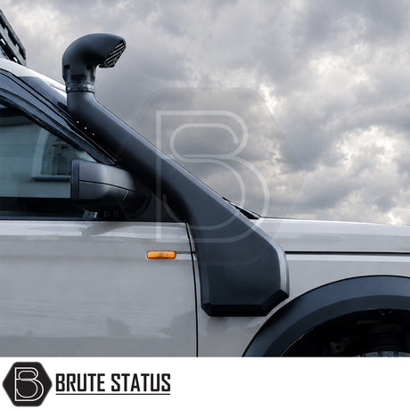 Land Rover Discovery 1998-2004 snorkel raised air intake kit with RAM head, heavy-duty UV-resistant LLDPE construction, stainless steel fittings and complete installation hardware for enhanced engine protection during off-road and water crossing conditions