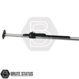 Adjustable load bay cargo bar for vans and pickup trucks with heavy-duty construction and anti-slip rubber grips