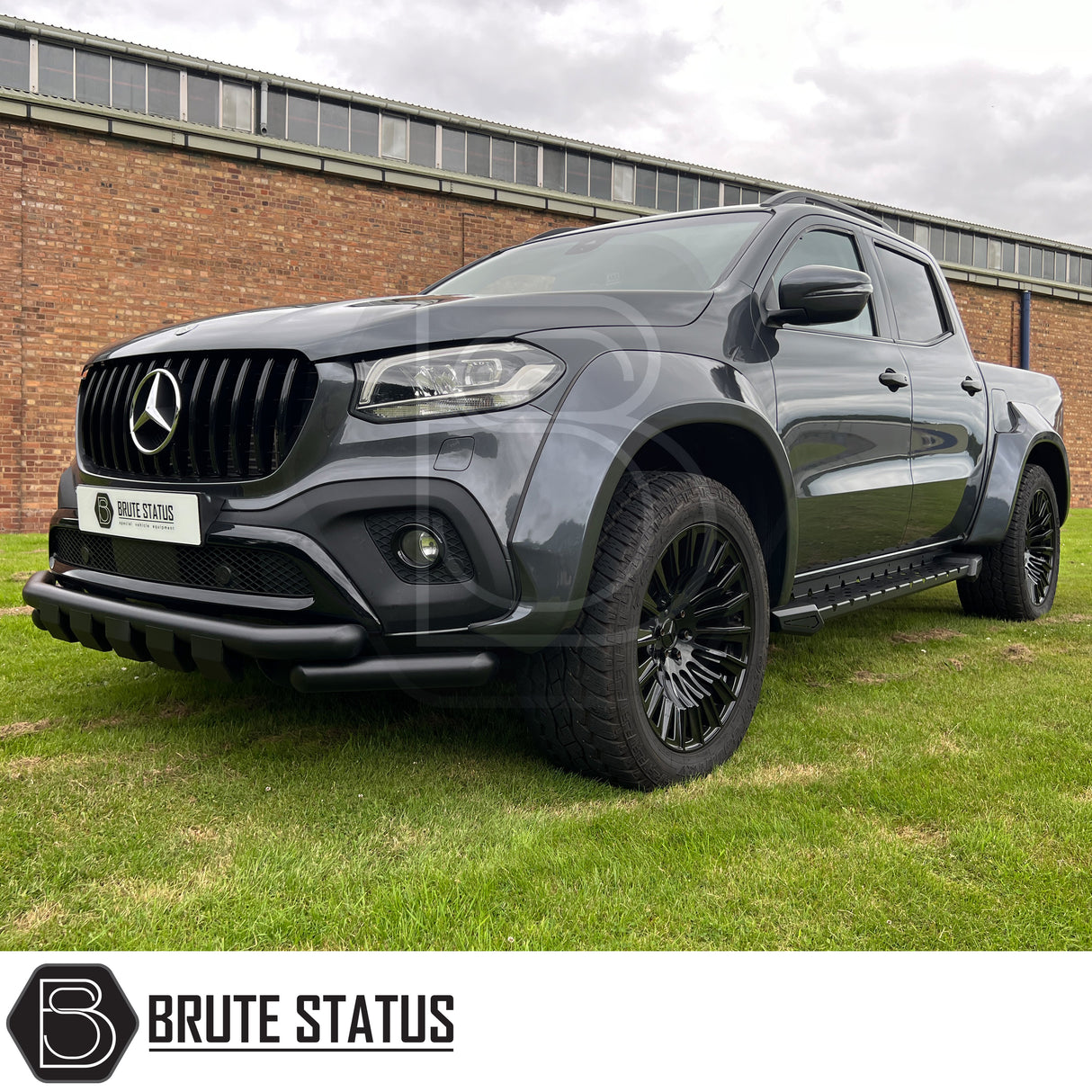Grand Musso 2018-2021 carbon steel side steps with enhanced lower body protection matte black finish