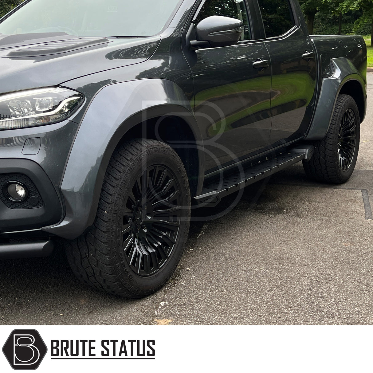 SsangYong Grand Musso 2018-2021 pickup side steps no drilling installation heavy duty steel construction
