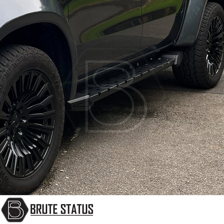 VW Amarok 2023 heavy duty carbon steel side steps matte black pickup accessory non LED version