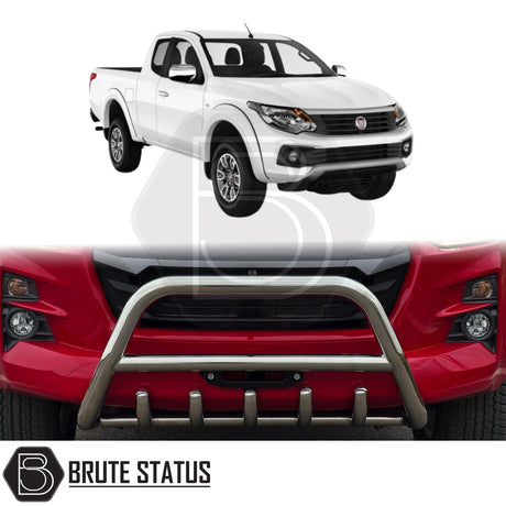 Chrome A-Bar nudge bar for Fiat Fullback pickup truck (2015–2019), designed for bumper protection and enhanced styling.